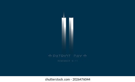 11 September- illustration for Patriot Day USA poster or banner.