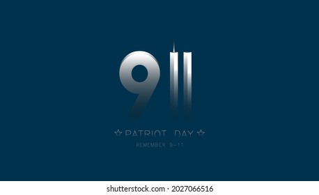 11 September- illustration for Patriot Day USA poster or banner.