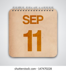 11 September on Old Notebook Vector 