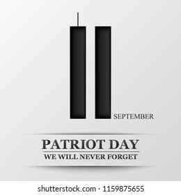 11 september. Patriot day. Design for postcard, flyer, poster, banner.