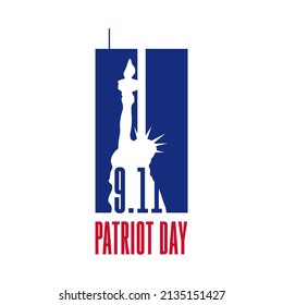 11 september. Patriot day logo. Design for postcard, flyer, poster, banner.