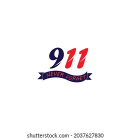 11 september. Patriot day. We Will Never Forget. Design for postcard, flyer, poster banner