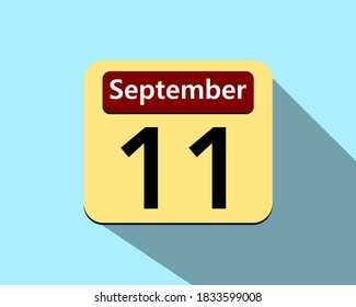 11 September - Vector art of an icon of a calendar