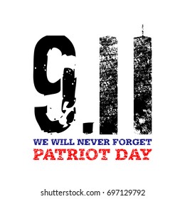 11 September  Vector llustration for American holiday  Patriot Day  American Twin Towers national symbol  11 9 design template for poster  banner  flayer  greeting invitation cards  Independence day