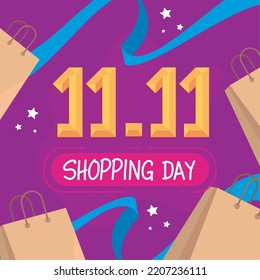 11 11 shopping day cartel with lettering