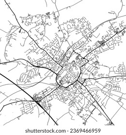 1:1 square aspect ratio vector road map of the city of Canterbury in the United Kingdom with black roads on a white background.