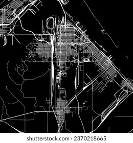 1:1 square aspect ratio vector road map of the city of Superior Wisconsin in the United States of America with white roads on a black background.