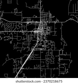 1:1 square aspect ratio vector road map of the city of Palmer Alaska in the United States of America with white roads on a black background.