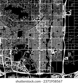 1:1 square aspect ratio vector road map of the city of Scottsdale Arizona in the United States of America with white roads on a black background.