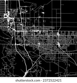 1:1 square aspect ratio vector road map of the city of Palmdale California in the United States of America with white roads on a black background.