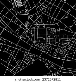 1:1 square aspect ratio vector road map of the city of Firenze Centro in Italy with white roads on a black background.