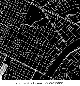 1:1 square aspect ratio vector road map of the city of Torino Centro in Italy with white roads on a black background.