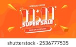 11 11 super sale promo banner with discount offer. 11 11 shopping festival super sale banner. Flash sale special offer banner for social media post or website banner. Flash sale campaign