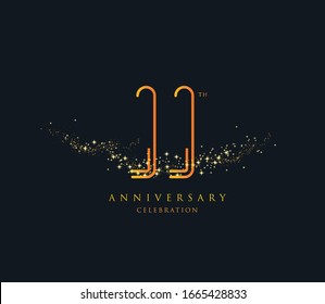 11 th anniversary celebration design template Vector.