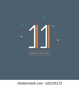 11 Th Anniversary Logo Design Vector Element