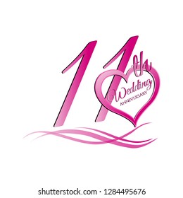 11 weddding anniversary graphics logo