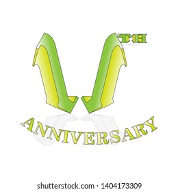 11 year anniversary celebration logotype. 11 th anniversary logo golden colored isolated, vector design for greeting card and invitation card