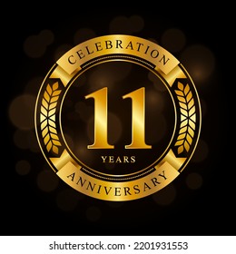 11 Year Anniversary Celebration Template Design Stock Vector (Royalty ...