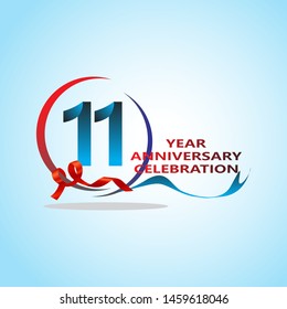 11 Year Anniversary celebration Vector Template Design Illustration