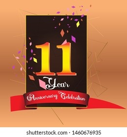 11 Year Anniversary Celebration Vector Template Design Illustration