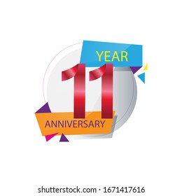 11 Year Anniversary celebration Vector Template Design Illustration