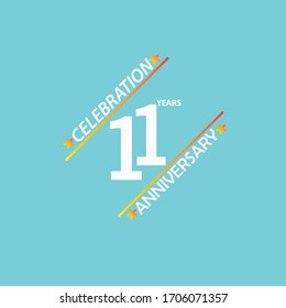 11 year anniversary celebration, vector design for celebrations, invitation cards and greeting cards