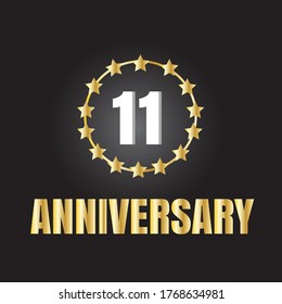 11 year anniversary celebration, vector design for celebrations, invitation cards and greeting cards