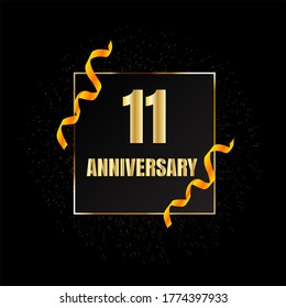 11 años de celebración, diseño vectorial para celebraciones, tarjetas de invitación y tarjetas de felicitación