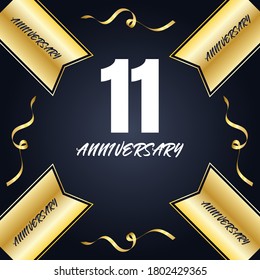 11 year anniversary celebration, vector design for celebrations, invitation cards and greeting cards