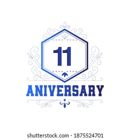 11 Aniversario celebración Ilustración de diseño de plantilla vectorial
