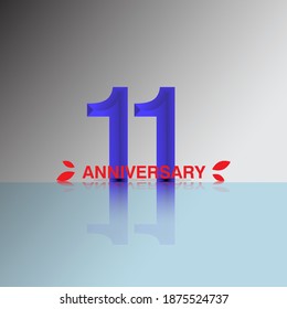 11 Year Anniversary celebration Vector Template Design Illustration