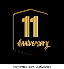11 year anniversary celebration, vector design for celebrations, invitation cards and greeting cards