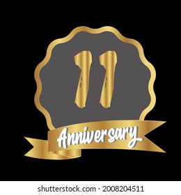 11 year anniversary celebration, vector design for celebrations, invitation cards and greeting cards
