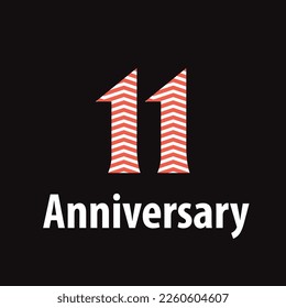 11 años de celebración, diseño vectorial para celebraciones, tarjetas de invitación y tarjetas de felicitación