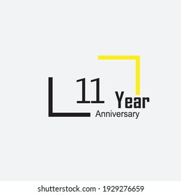 11 Year anniversary logotype style with handwriting golden color for celebration event, wedding, greeting card, and invitation