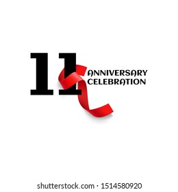 11 Year Anniversary Vector Template Design Illustration