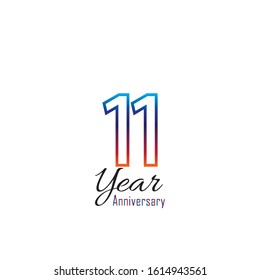 11 Year Anniversary Vector Template Design Illustration.