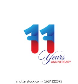 11 Year Anniversary Vector Template Design Illustration