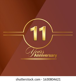 11 Year Anniversary Vector Template Design Illustration