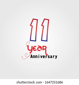 11 Year Anniversary Vector Template Design Illustration