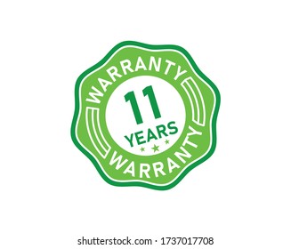11 year warranty icon isolated on white background