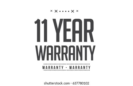 11 year warranty icon vector vintage grunge black guarantee background