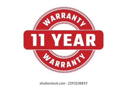 11 Year Warranty Rubber Stamp