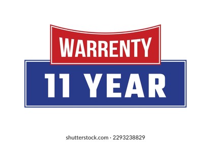 11 Year Warranty Seal Vector