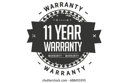 11 year warranty vintage grunge rubber stamp guarantee background