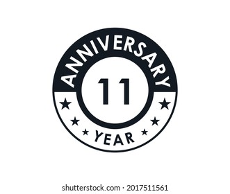 11 years anniversary badge vector design