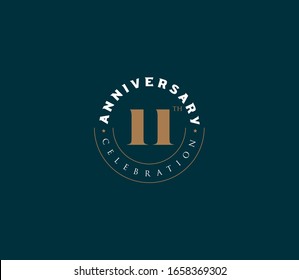 11 years anniversary or birthday celebration design template Vector.