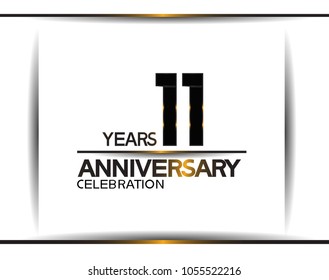 11 years anniversary black color simple design isolated on white background for celebration