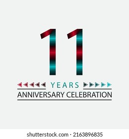11 Years anniversary celebration 3D vector template design illustration