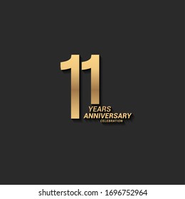 11 years anniversary celebration logotype with elegant modern number gold color for celebration